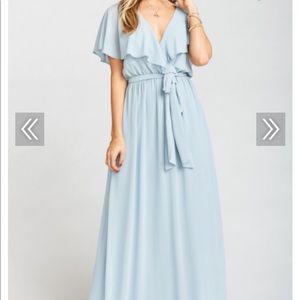Show Me Your Mumu Steel Blue Chiffon- Audrey Maxi